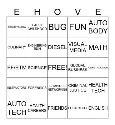 EHOVE BINGO Card