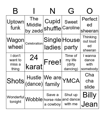 Wedding Bingo Card