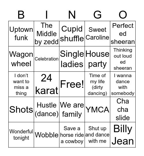 Wedding Bingo Card