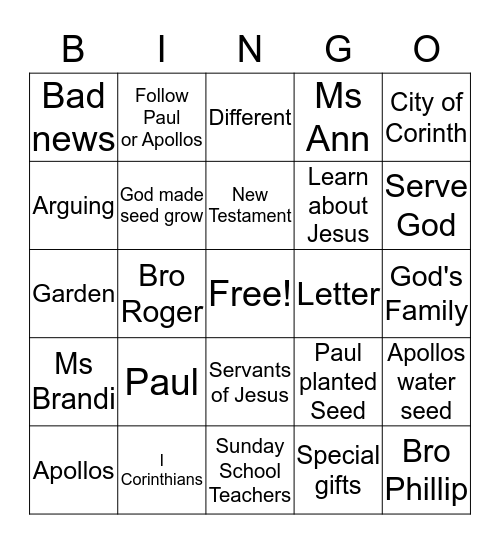 Unity in the church Bingo Card