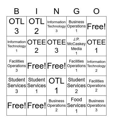 2018 SDoL Department Fair  Bingo Card