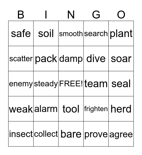Class 204 Bingo Set 7 and 8 Bingo Card