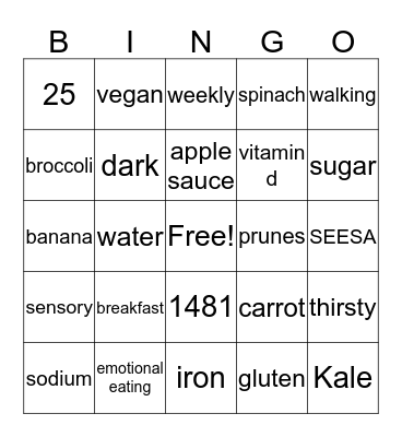 summer bingo Card