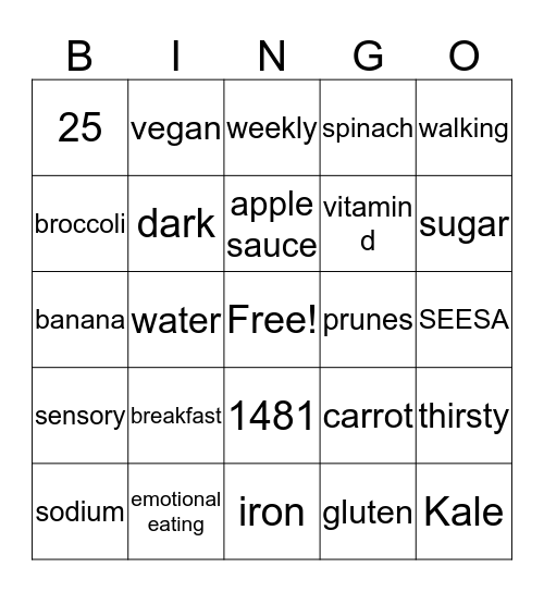 summer bingo Card