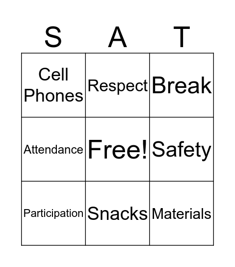 Math Enrichment  Bingo Card