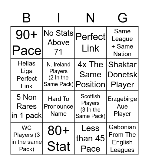 Pacybits Silver pack bingo Card