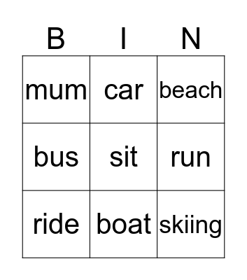 china Bingo Card