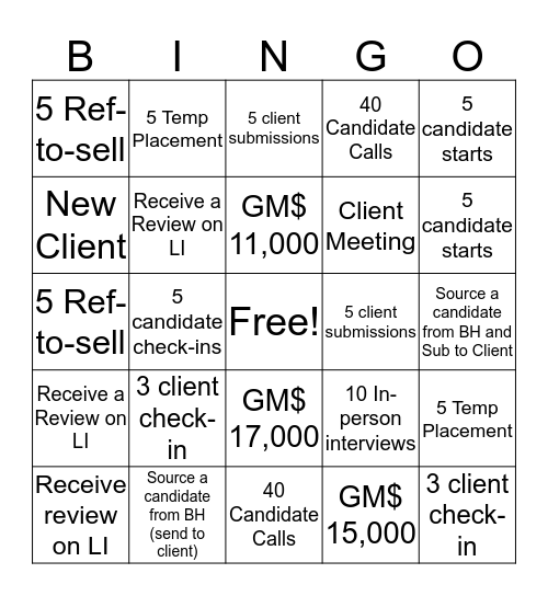 Get yo money BINGO! Bingo Card