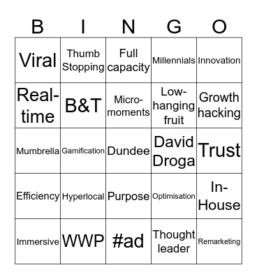 BUZZWORD BINGO Card