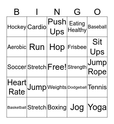 FITNESS BINGO Card