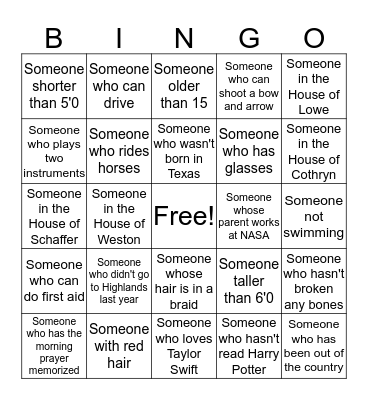 Find... Bingo Card