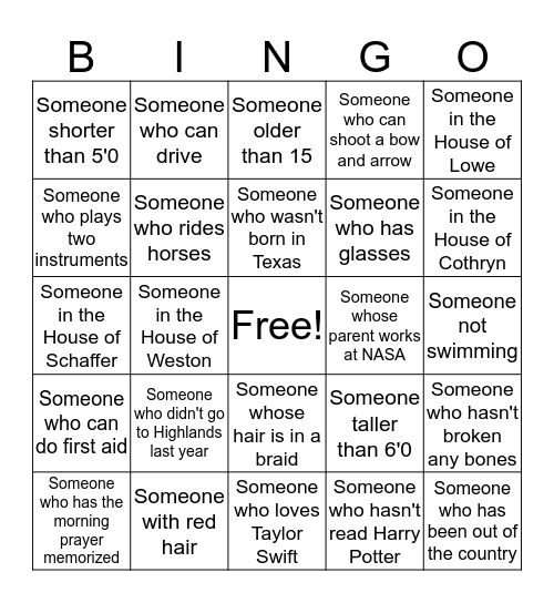 Find... Bingo Card