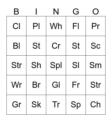 Make a Word! Bingo Card