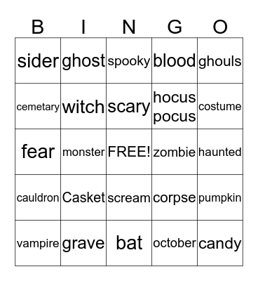 HALLOWEEN BINGO Card