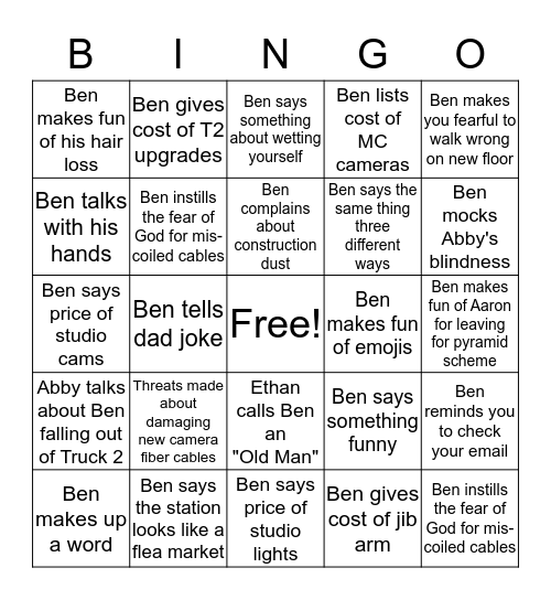 WOSN Orientation Bingo Card