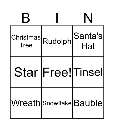 What's in Santa's Sack Bingo Card