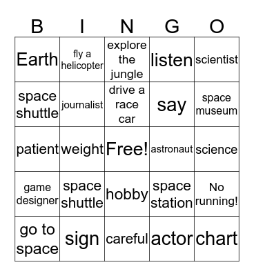 Unit 7 Things to Be Bingo Card