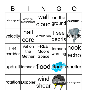 Okie Tornado Bingo Card