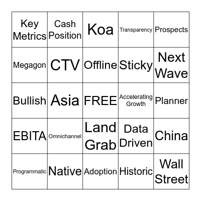 The Trade Desk Q2 Earnings Call 2018 Bingo Card