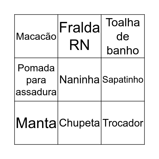 Menino ou Menina? Bingo Card