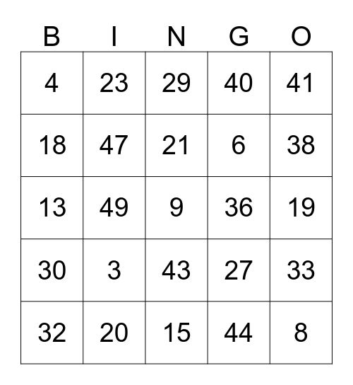 Awsome Bingo Card