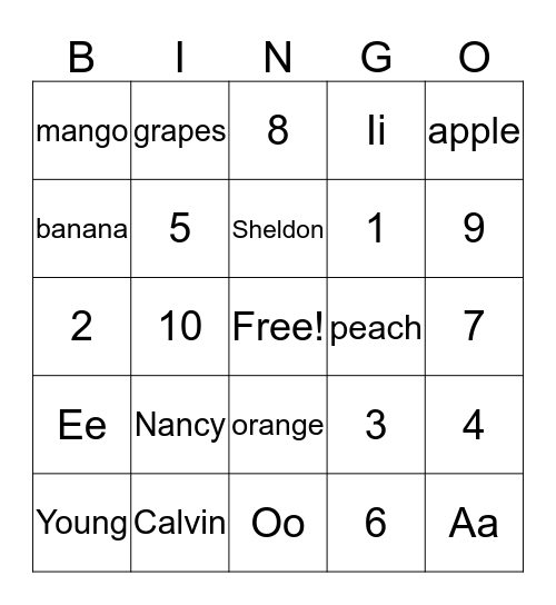 Bingo Card
