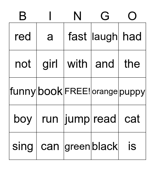 Unit 1-4 Bingo Card