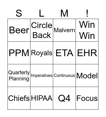 SLM Bingo Card