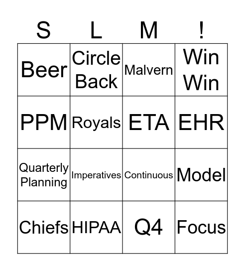 SLM Bingo Card