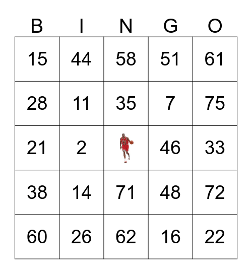 Marcellos Basketball Party Bingo Card