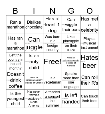 Cleveland Clinic Canada BINGO! Bingo Card