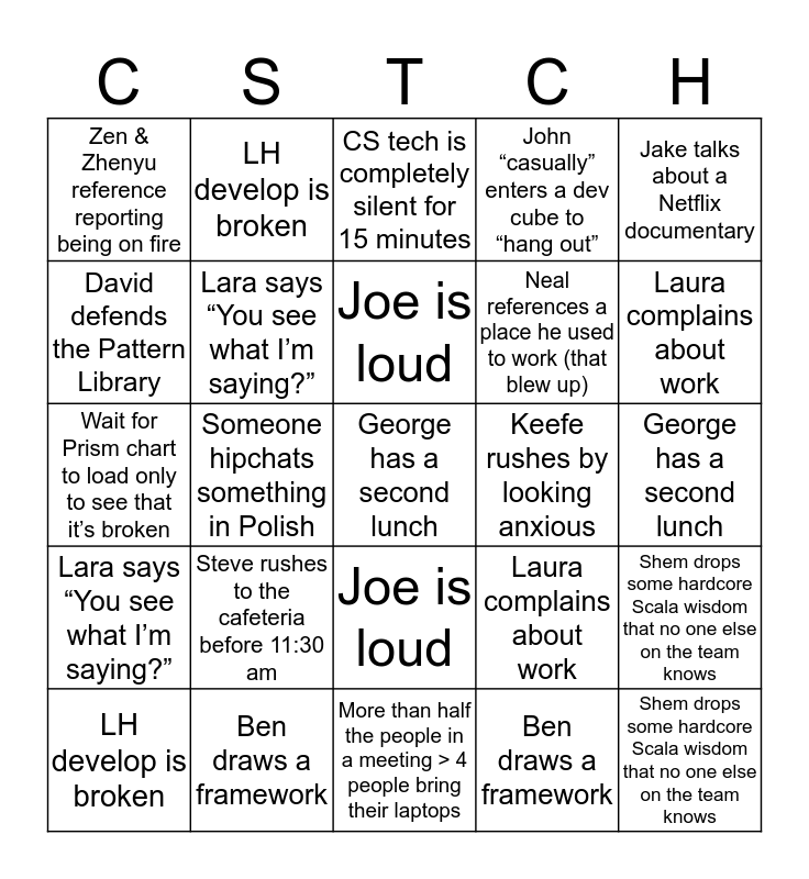 CS TECH BINGO! Bingo Card