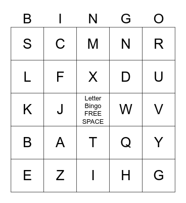 Alphabet BINGO Card