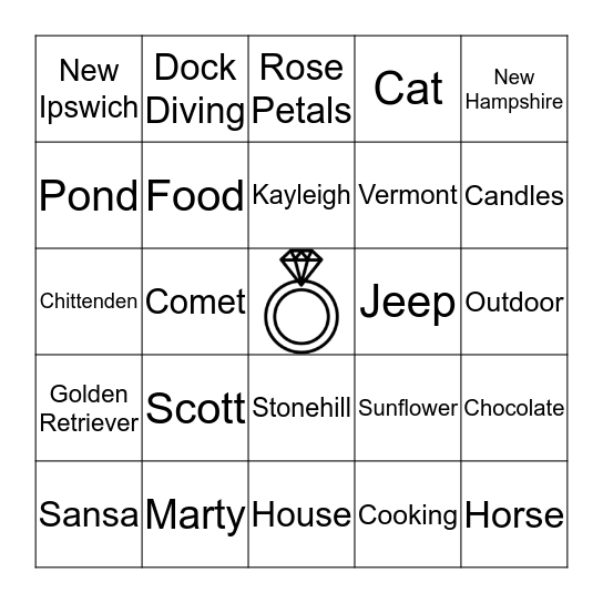 #kaylandscotttietheknot Bingo Card