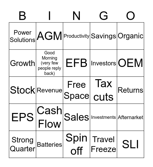 Power Solutions - Town Hall Bingo Card