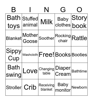 BABY SHOWER Bingo Card