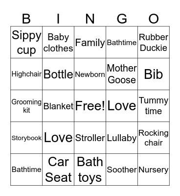 BABY SHOWER Bingo Card