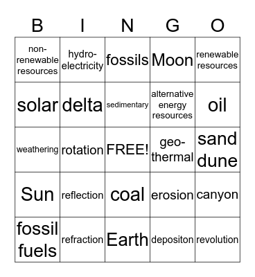 Science Vocabulary Bingo!  Bingo Card