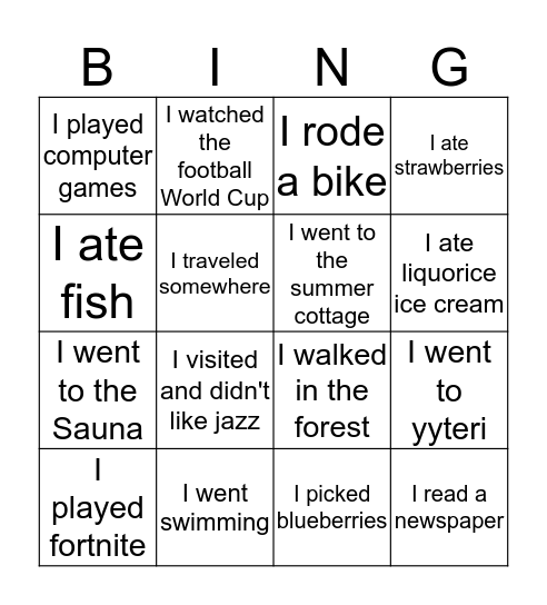 Bingo Card