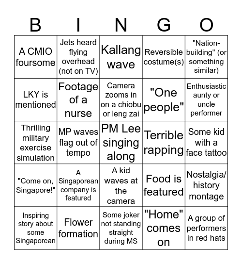 NDP 2018  Bingo Card