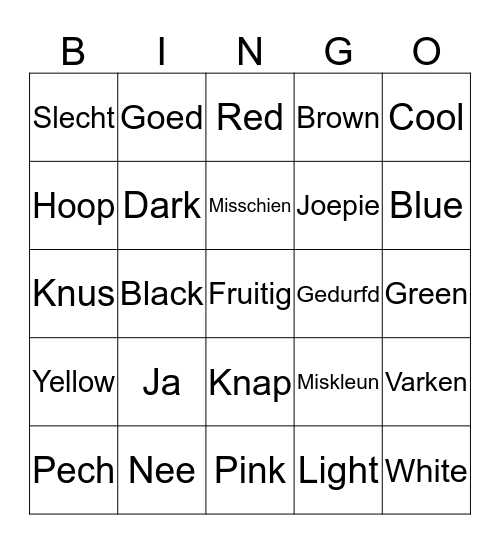 Uitslag Bingo Card