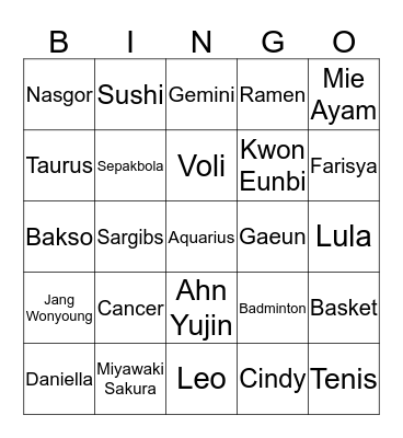 A N T A R E S Bingo Card