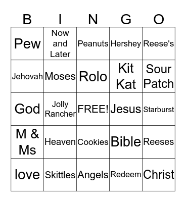 Candy Bingo Card