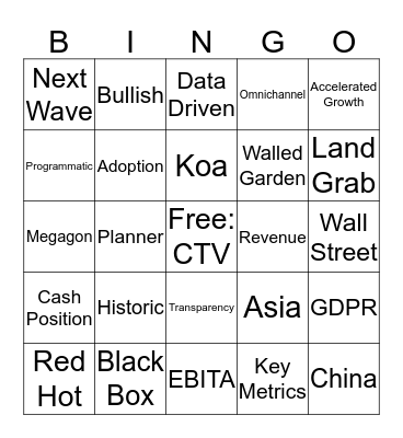 The Trade Desk Q2 Earnings Call 2018 Bingo Card
