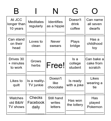 #WeGetUSet Party Bingo Card