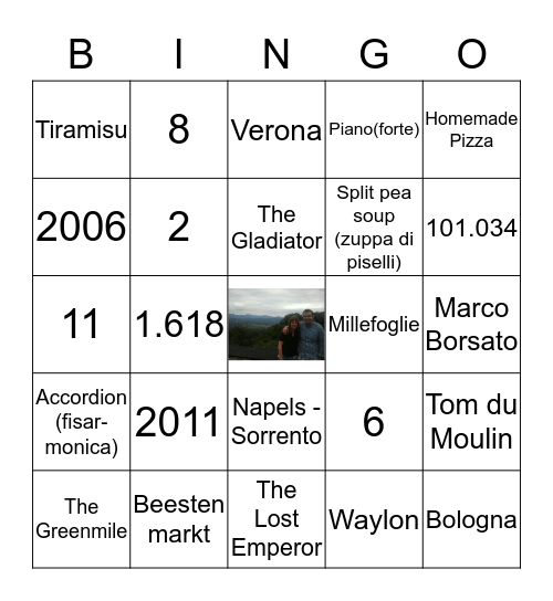 Wedding Corina & Donato! Bingo Card