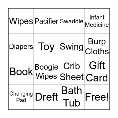BABY BINGO Card