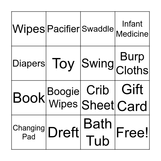 BABY BINGO Card