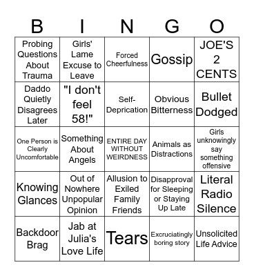God Help Us All Bingo Card