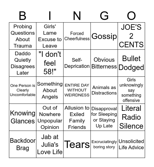 God Help Us All Bingo Card